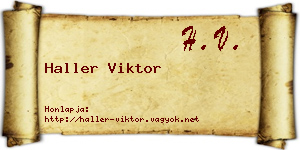 Haller Viktor névjegykártya